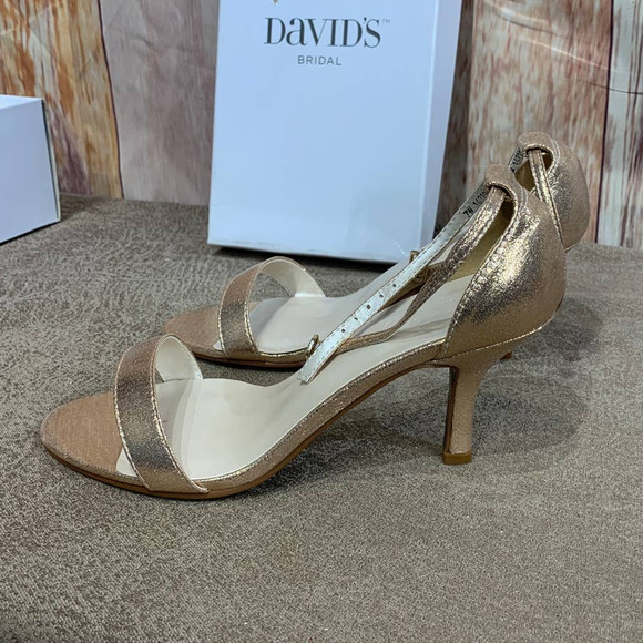 David's Bridal Gold Heels - Picture 3 of 7